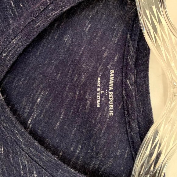 Navy Heather V Neck Tee - Picture 3 of 4